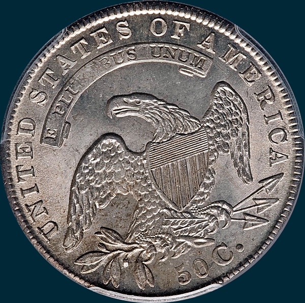 1835 O-107, capped bust, half dollar