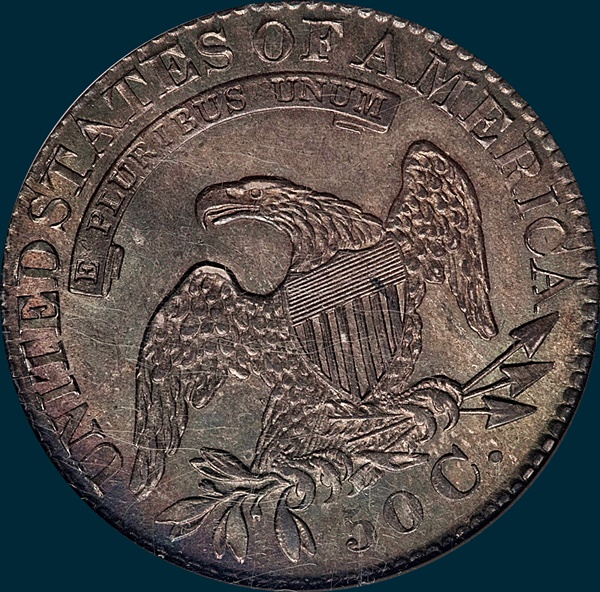 1830 O-114, small 0 large letters, capped bust half dollar