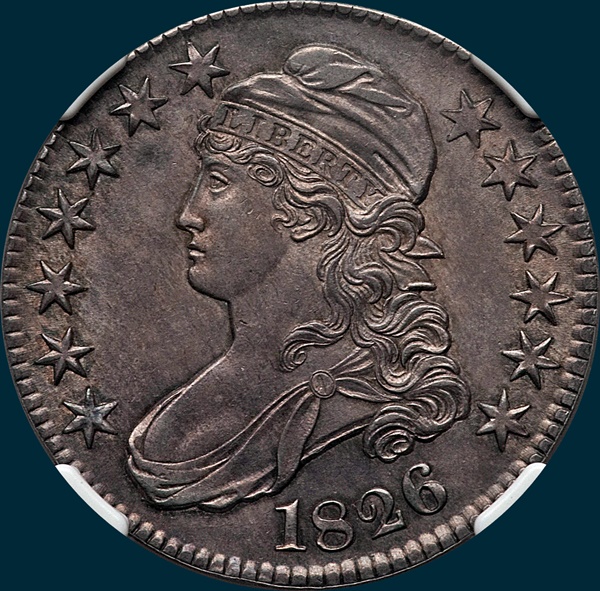 1826, O-113, Capped Bust Half Dollar