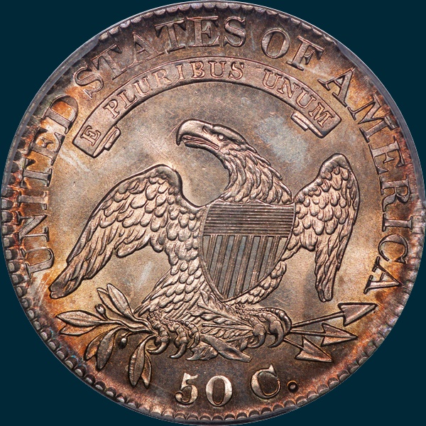 1826 O-105, capped bust half dollar