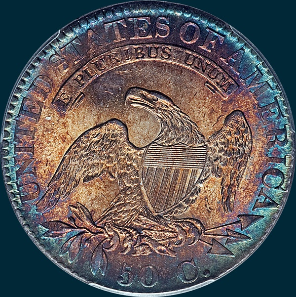 1824 O-103, capped bust half dollar