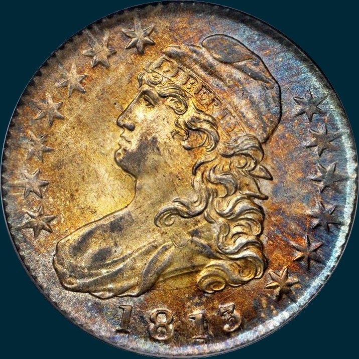 1813 O-104, Capped bust half dollar