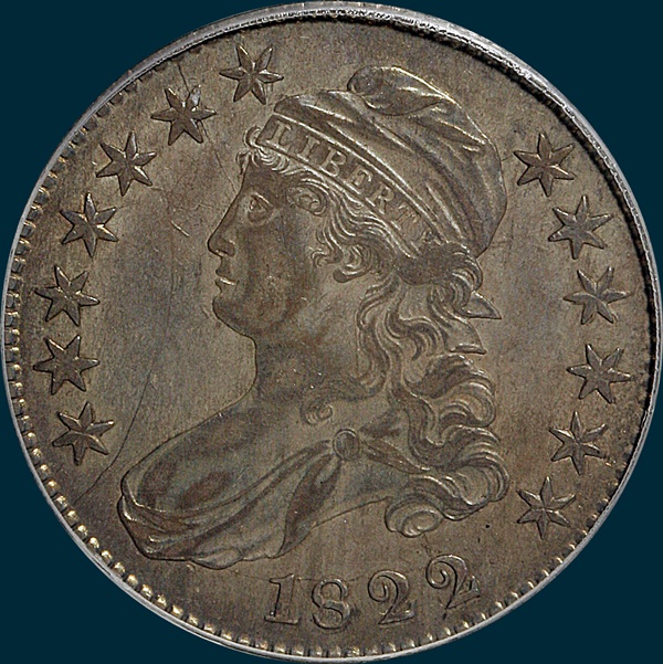 1822, O-103a, Capped Bust, Half Dollar