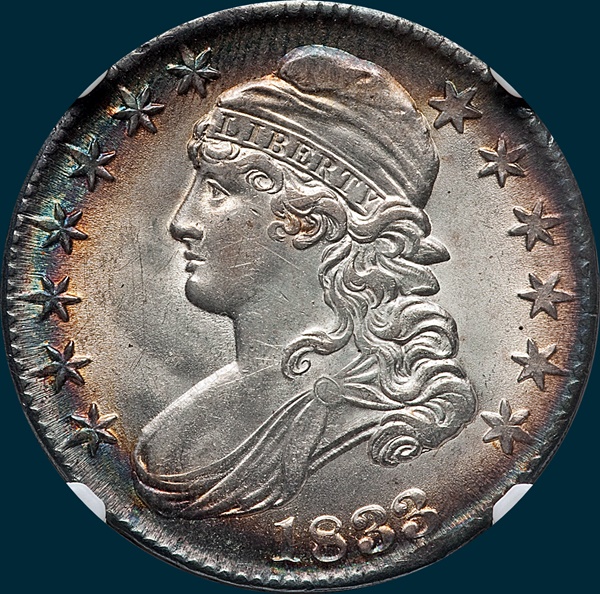 1833, O-103, Capped Bust Half Dollar
