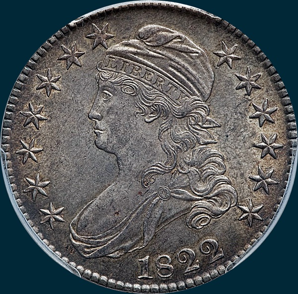 1822, O-108a, Capped Bust, Half Dollar