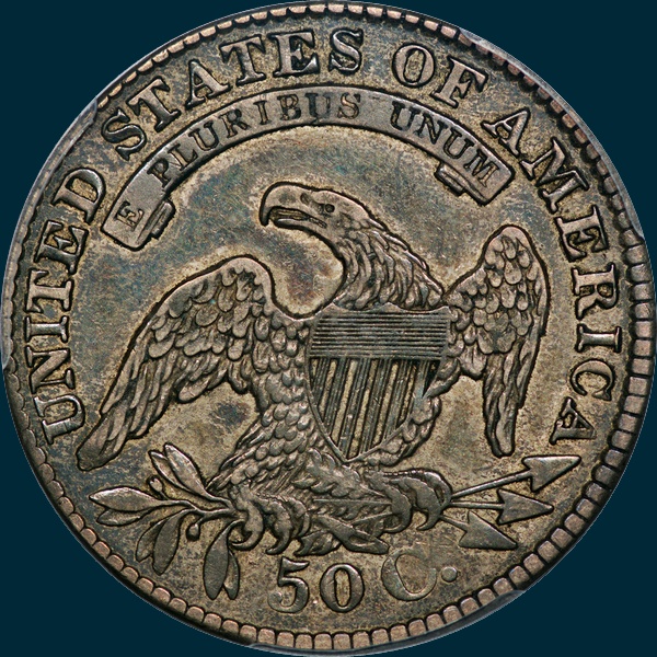 1829 O-104, capped bust half dollar